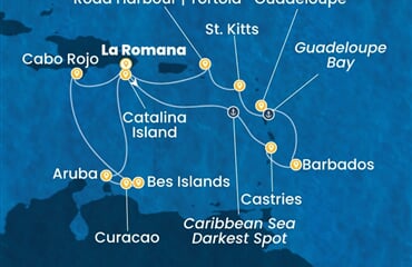 Costa Fascinosa - Dominikán.rep., Nizozemské Antily (z La Romana)