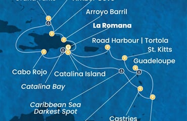 Costa Fascinosa - Dominikán.rep., Turks a Caicos, Nizozemské Antily (z La Romana)