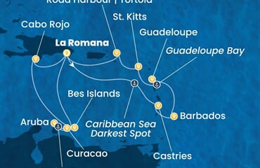 Costa Fascinosa - Dominikán.rep., Nizozemské Antily (z La Romana)