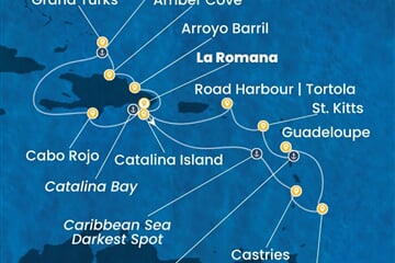 Costa Fascinosa - Dominikán.rep., Nizozemské Antily, Turks a Caicos (z La Romana)