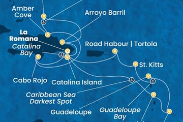 Costa Fascinosa - Dominikán.rep., Turks a Caicos, Nizozemské Antily (z La Romana)
