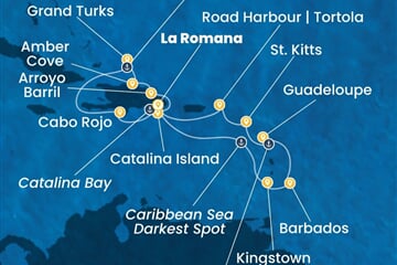 Costa Fascinosa - Dominikán.rep., Turks a Caicos, Sv.Vincenc a Grenadiny, Nizozemské Antily (z La Romana)