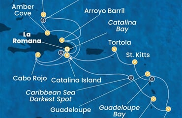 Costa Fascinosa - Dominikán.rep., Nizozemské Antily, Turks a Caicos (z La Romana)