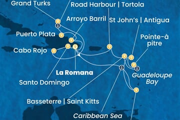 Costa Fascinosa - Dominikán.rep., Sv.Vincenc a Grenadiny, Nizozemské Antily, Turks a Caicos (z La Romana)