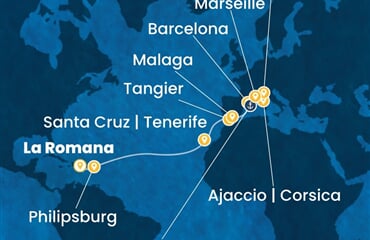 Costa Fascinosa - Dominikán.rep., Maroko, Španělsko, Francie (z La Romana)