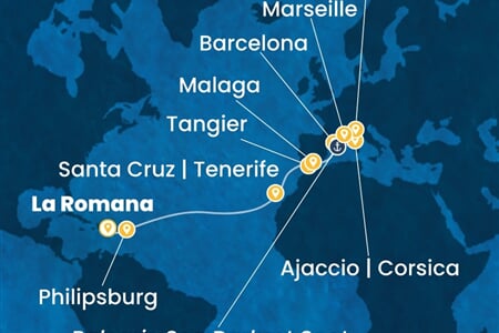 Costa Fascinosa - Dominikán.rep., Maroko, Španělsko, Francie (z La Romana)