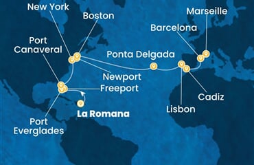 Costa Fascinosa - Dominikán.rep., Bahamy, USA, Portugalsko, Španělsko, ... (z La Romana)