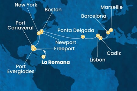 Costa Fascinosa - Dominikán.rep., Bahamy, USA, Portugalsko, Španělsko, ... (z La Romana)