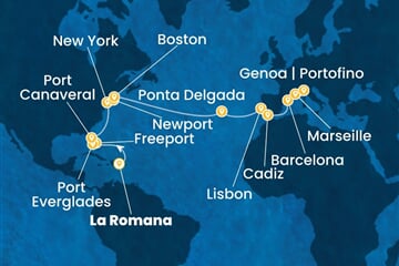 Costa Fascinosa - Dominikán.rep., Bahamy, USA, Portugalsko, Španělsko, ... (z La Romana)