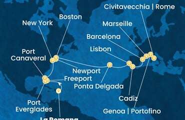 Costa Fascinosa - Dominikán.rep., Bahamy, USA, Portugalsko, Španělsko, ... (z La Romana)