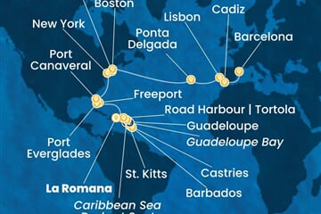 Costa Fascinosa - Dominikán.rep., Nizozemské Antily, Bahamy, USA, Portugalsko, ... (z La Romana)