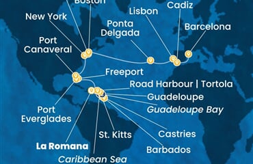 Costa Fascinosa - Dominikán.rep., Nizozemské Antily, Bahamy, USA, Portugalsko, ... (z La Romana)