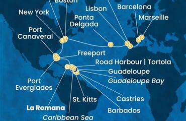 Costa Fascinosa - Dominikán.rep., Nizozemské Antily, Bahamy, USA, Portugalsko, ... (z La Romana)