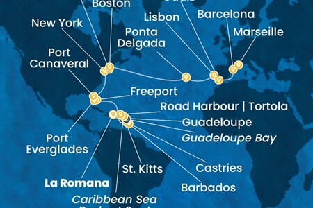 Costa Fascinosa - Dominikán.rep., Nizozemské Antily, Bahamy, USA, Portugalsko, ... (z La Romana)
