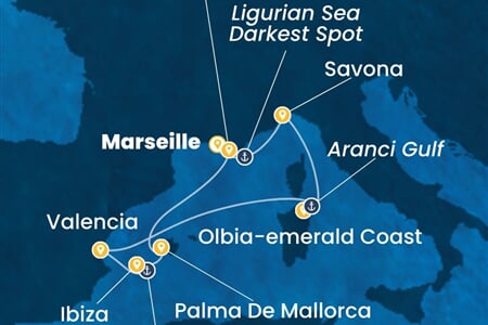 Costa Fascinosa - Francie, Itálie, Španělsko (z Marseille)