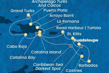 Costa Fascinosa - Nizozemské Antily, Dominikán.rep., Turks a Caicos (Pointe-a-Pitre)