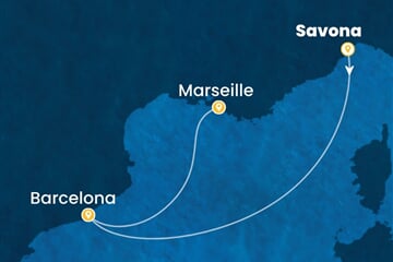 Costa Fascinosa - Itálie, Španělsko, Francie (ze Savony)