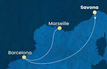 Costa Fascinosa - Itálie, Španělsko, Francie (ze Savony)