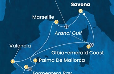 Costa Fascinosa - Itálie, Španělsko, Francie (ze Savony)