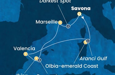 Costa Fascinosa - Itálie, Španělsko, Francie (ze Savony)