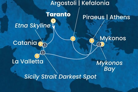 Costa Fascinosa - Řecko, Malta, Itálie (Taranto)