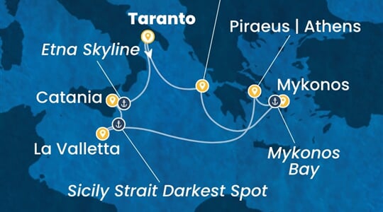 Costa Fascinosa - Řecko, Malta, Itálie (Taranto)