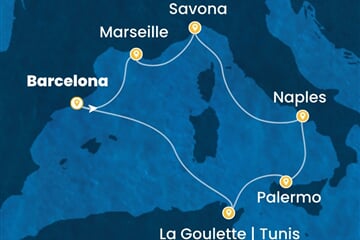 Costa Pacifica - Španělsko, Francie, Itálie, Tunisko (z Barcelony)