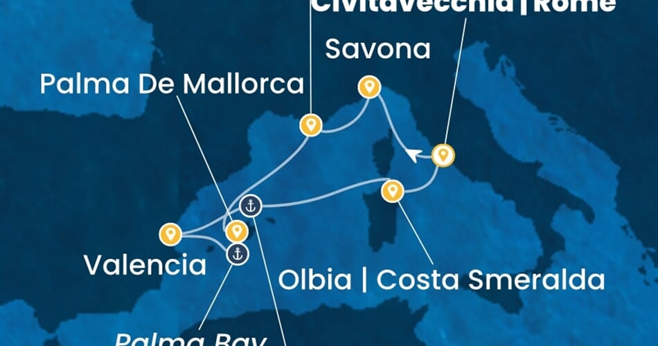 Trasa plavby CPA-CIV07ACN