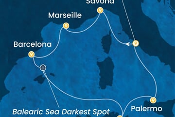 Costa Pacifica - Itálie, Francie, Španělsko, Tunisko