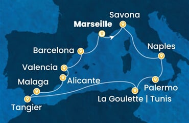 Costa Pacifica - Francie, Itálie, Tunisko, Maroko, Španělsko (z Marseille)