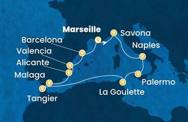 Costa Pacifica - Francie, Itálie, Tunisko, Maroko, Španělsko (z Marseille)