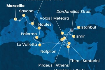 Costa Pacifica - Francie, Itálie, Malta, Řecko, Turecko (z Marseille)