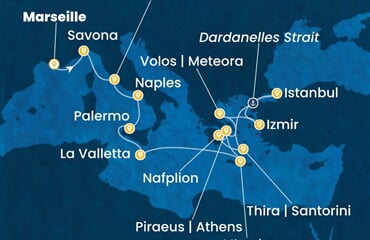 Costa Pacifica - Francie, Itálie, Malta, Řecko, Turecko (z Marseille)