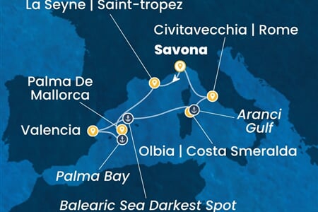 Costa Pacifica - Itálie, Španělsko (ze Savony)