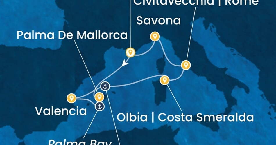 Trasa plavby CPA-YNE07A3O