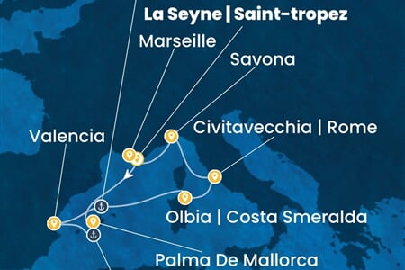Costa Pacifica - Španělsko, Itálie, Francie (Saint Tropez)