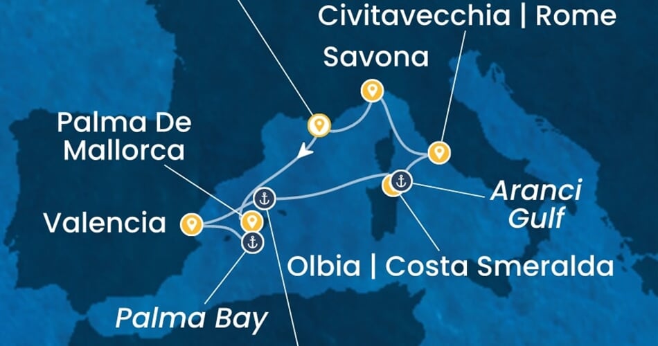 Trasa plavby CPA-YNE07A3R