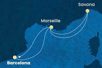 Costa Serena - Španělsko, Francie, Itálie (z Barcelony)