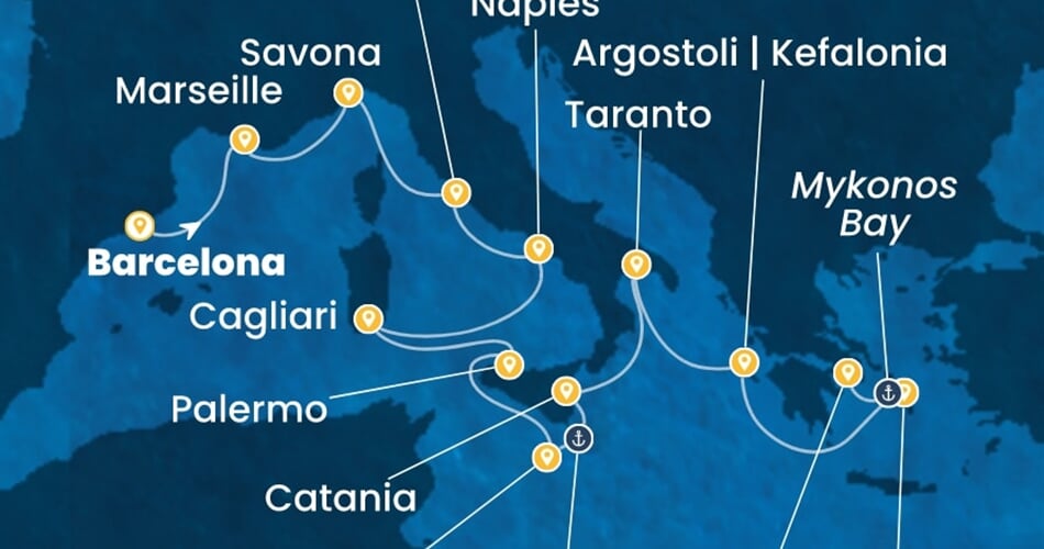 Trasa plavby CSE-BCN12A1D
