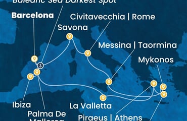 Costa Serena - Španělsko, Malta, Řecko, Itálie (z Barcelony)