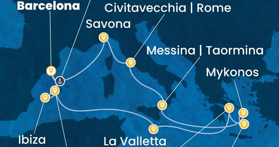 Trasa plavby CSE-BCN14A52