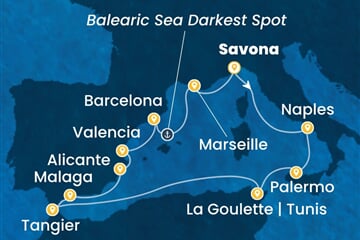 Costa Pacifica - Itálie, Tunisko, Maroko, Španělsko, Francie (ze Savony)