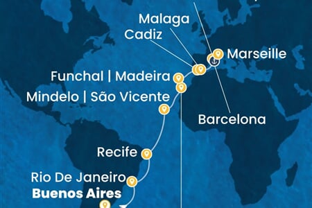 Costa Serena - Argentina, Brazílie, Španělsko, Portugalsko, Francie (Buenos Aires)