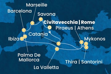 Costa Serena - Itálie, Řecko, Malta, Španělsko, Francie (z Civitavecchie)