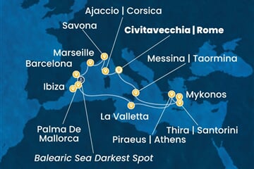Costa Serena - Francie, Itálie, Španělsko, Malta, Řecko (z Civitavecchie)