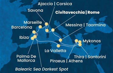 Costa Serena - Francie, Itálie, Španělsko, Malta, Řecko (z Civitavecchie)