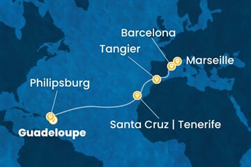 Costa Serena - Nizozemské Antily, Maroko, Španělsko, Francie (Pointe-a-Pitre)