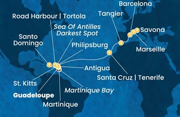 Costa Serena - Nizozemské Antily, Dominikán.rep., Maroko, Španělsko, Francie, ... (Pointe-a-Pitre)