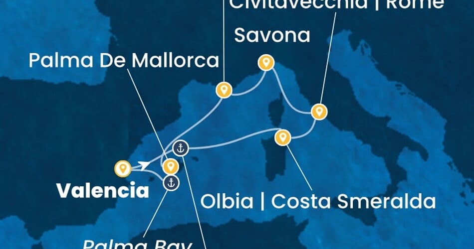 Trasa plavby CPA-VLC07A59