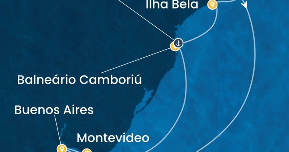 Trasa plavby CSE-RIO08A1C
